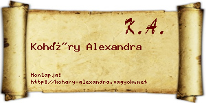 Koháry Alexandra névjegykártya
