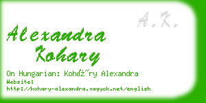 alexandra kohary business card